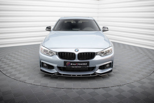 Maxton Front Ansatz V.3 für BMW 4er Coupe / Gran Coupe / Cabrio M-Paket F32 / F36 / F33 schwarz Hochglanz