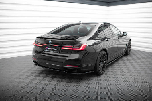 Maxton Zentrale Hinten Splitte BMW 7 G11 Facelift schwarz Hochglanz