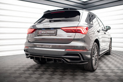 Maxton Mittlerer Diffusor Heck Ansatz DTM Look für Audi Q3 S-Line F3 schwarz matt