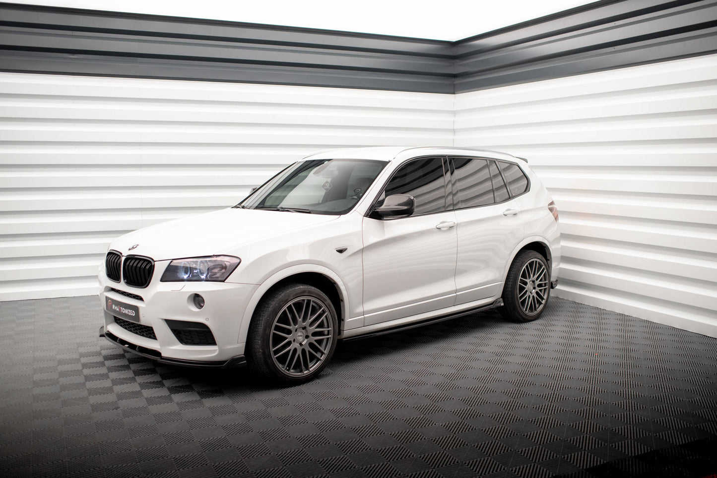 Maxton Seitenschweller Ansatz für BMW X3 M-Paket F25 schwarz Hochglanz