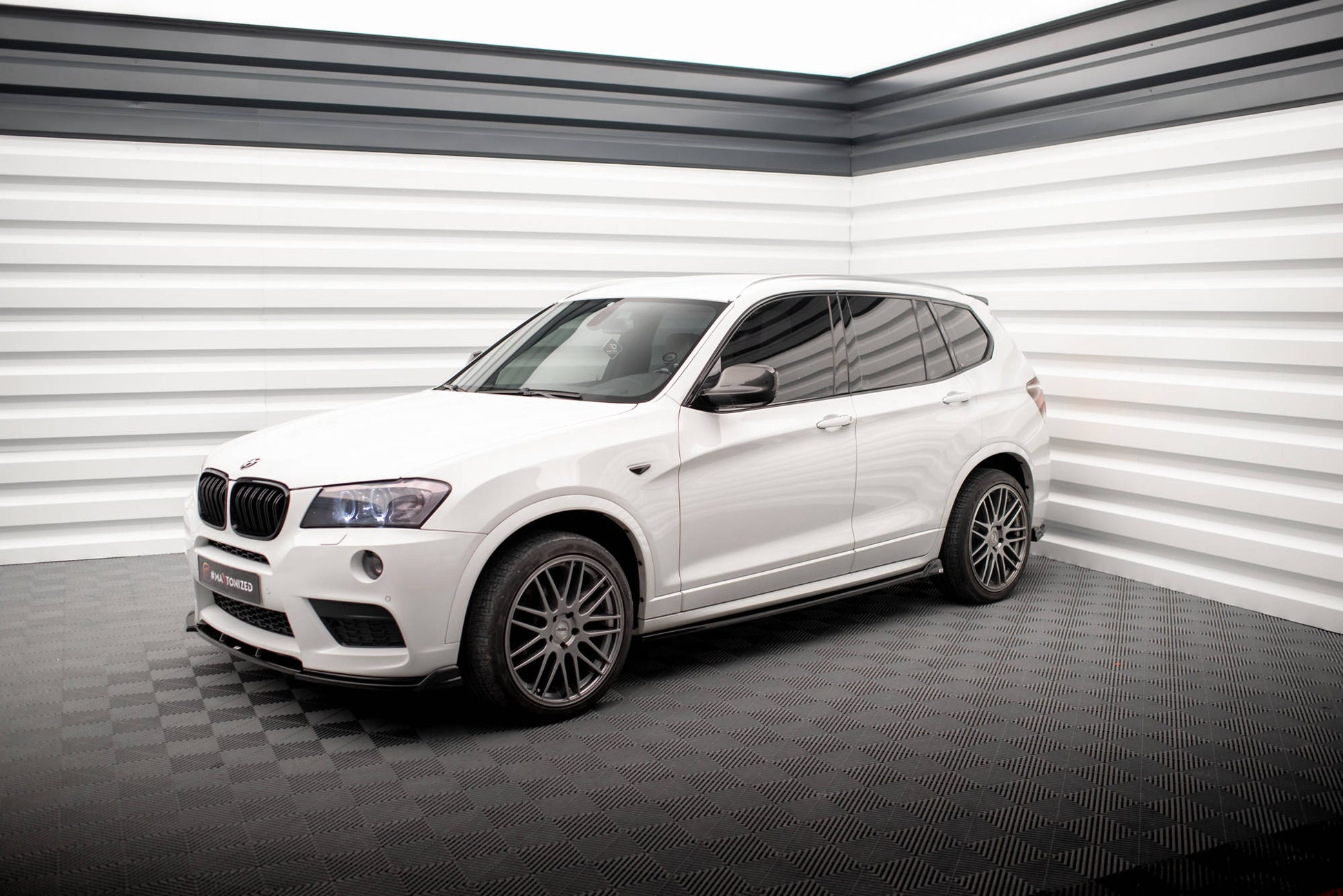 Maxton Seitenschweller Ansatz für BMW X3 M-Paket F25 schwarz Hochglanz