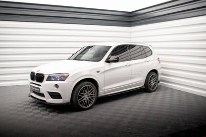 Maxton Seitenschweller Ansatz für BMW X3 M-Paket F25 schwarz Hochglanz