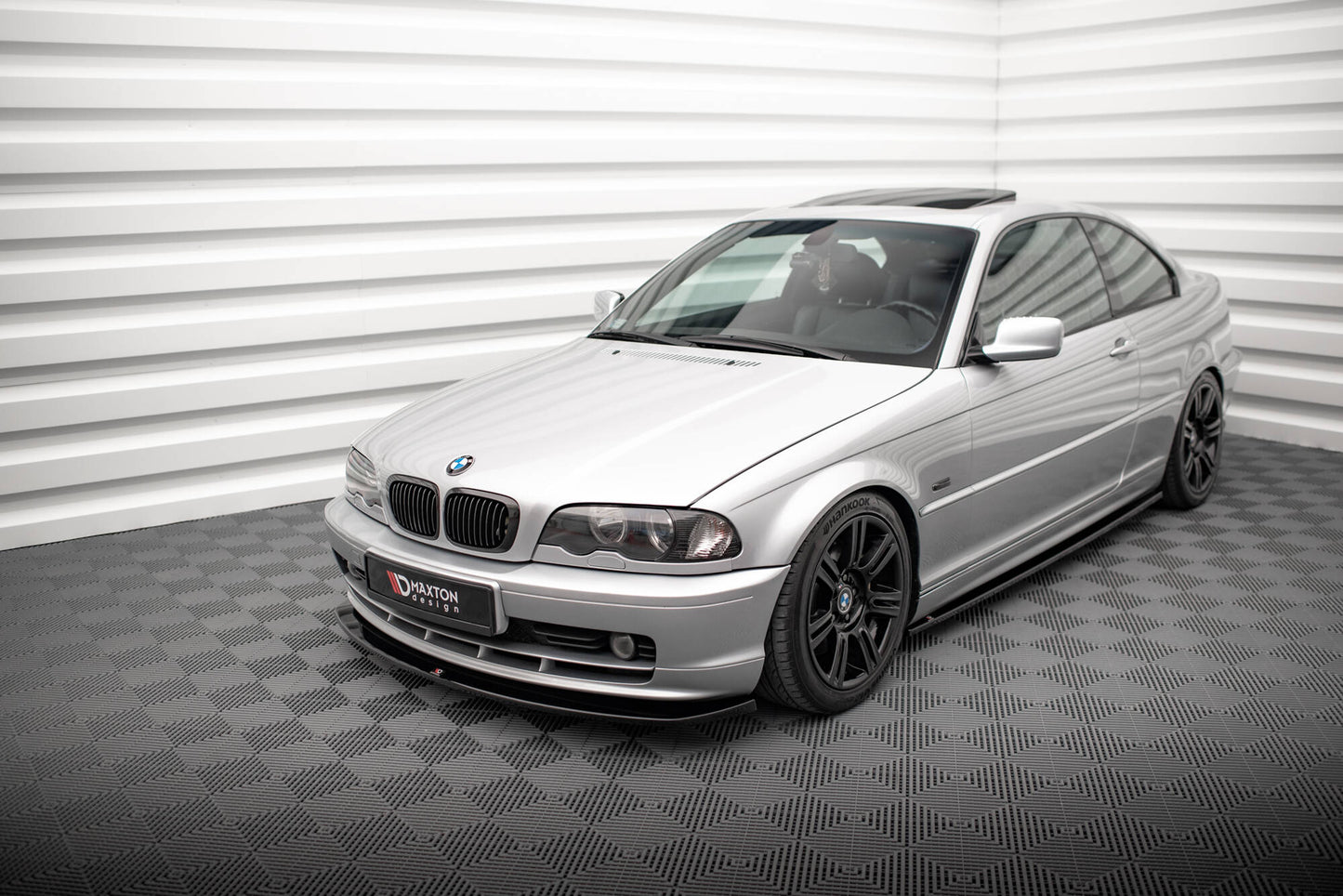 Maxton Front Ansatz V.2 für BMW 3er Coupe E46 schwarz Hochglanz