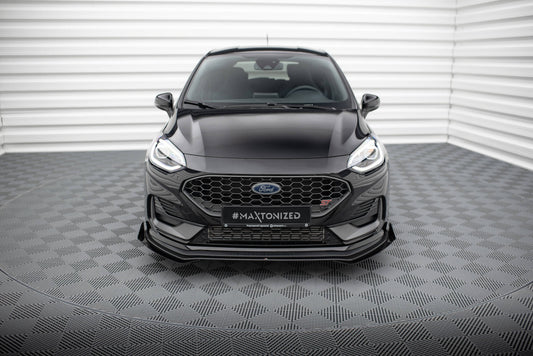 Maxton Street Pro Front Ansatz für +Flaps für + Flaps Ford Fiesta ST Mk8 Facelift schwarz Hochglanz