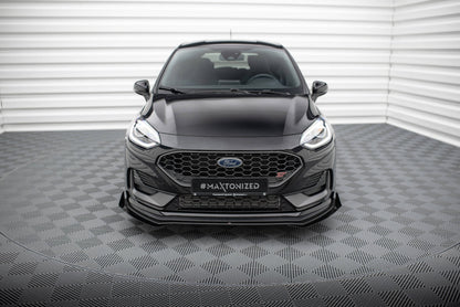 Maxton Street Pro Front Ansatz für +Flaps für + Flaps Ford Fiesta ST Mk8 Facelift schwarz Hochglanz