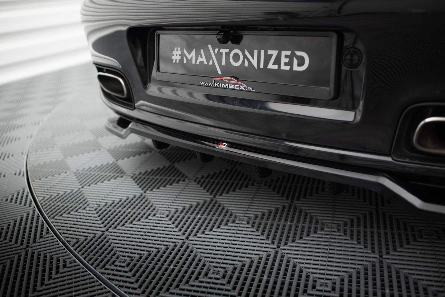 Maxton Mittlerer Diffusor Heck Ansatz DTM Look für Porsche 911 Turbo 997 schwarz Hochglanz