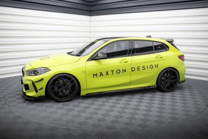 Maxton Street Pro Seitenschweller Ansatz für + Flaps BMW 1er F40 M-Paket / M135i schwarz Hochglanz