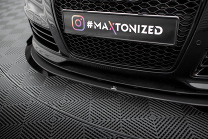 Maxton Street Pro Front Ansatz für +Flaps für + Flaps Audi RS6 Avant C6 schwarz Hochglanz