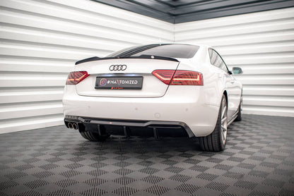 Maxton Diffusor Heck Ansatz für Audi A5 Coupe 8T Facelift (Version mit Doppelauspuff auf einer Seite)