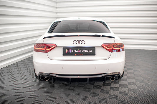 Maxton Diffusor Heck Ansatz für Audi A5 Coupe 8T Facelift (Version mit Einzelauspuff auf beiden Seiten)