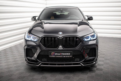 Maxton Front Ansatz V.2 für BMW X6 M F96 schwarz Hochglanz