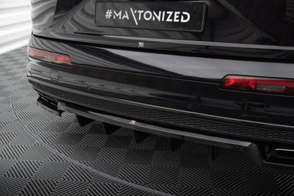Maxton Mittlerer Diffusor Heck Ansatz DTM Look für Audi SQ7 Mk2 schwarz Hochglanz
