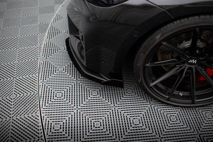 Maxton Street Pro Front Ansatz für +Flaps für V.1 + Flaps BMW M2 G87 schwarz Hochglanz