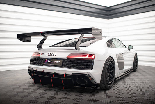 Maxton Heck Ansatz Flaps Diffusor für Audi R8 Mk2 Facelift schwarz Hochglanz