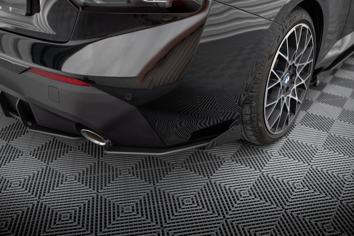 Maxton Street Pro Heck Ansatz Flaps Diffusor +Flaps für BMW 2 Coupe G42 schwarz Hochglanz