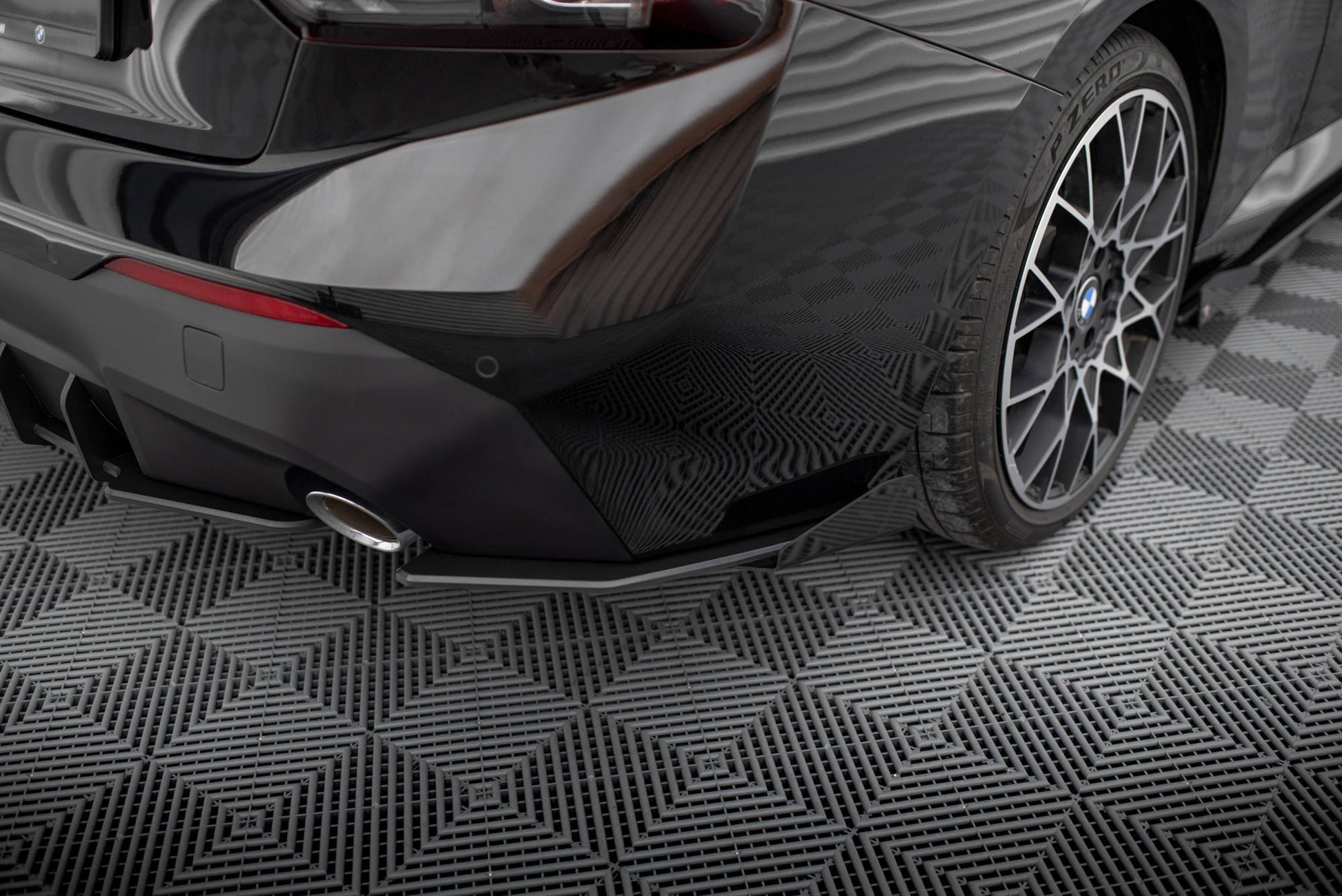 Maxton Street Pro Heck Ansatz Flaps Diffusor +Flaps für BMW 2 Coupe G42 schwarz Hochglanz