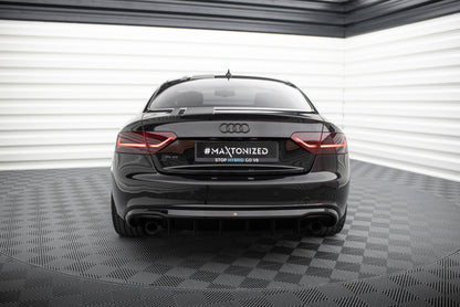 Maxton Diffusor Heck Ansatz für Audi A5 Coupe / Cabrio S-Line 8T (Version mit Einzelauspuff auf beiden Seiten)