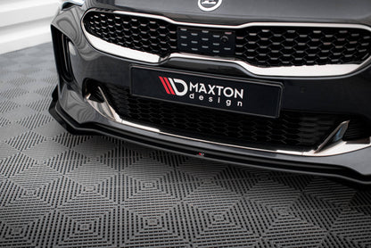Maxton Street Pro Front Ansatz für +Flaps für + Flaps Kia Stinger GT / GT-Line / Standard Mk1 schwarz Hochglanz