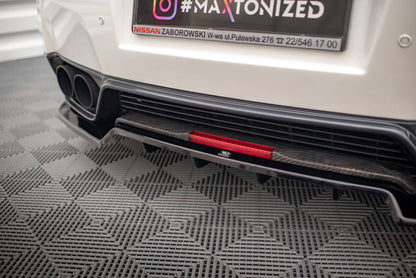 Maxton Mittlerer Diffusor Heck Ansatz DTM Look für Nissan GTR R35 Facelift schwarz Hochglanz