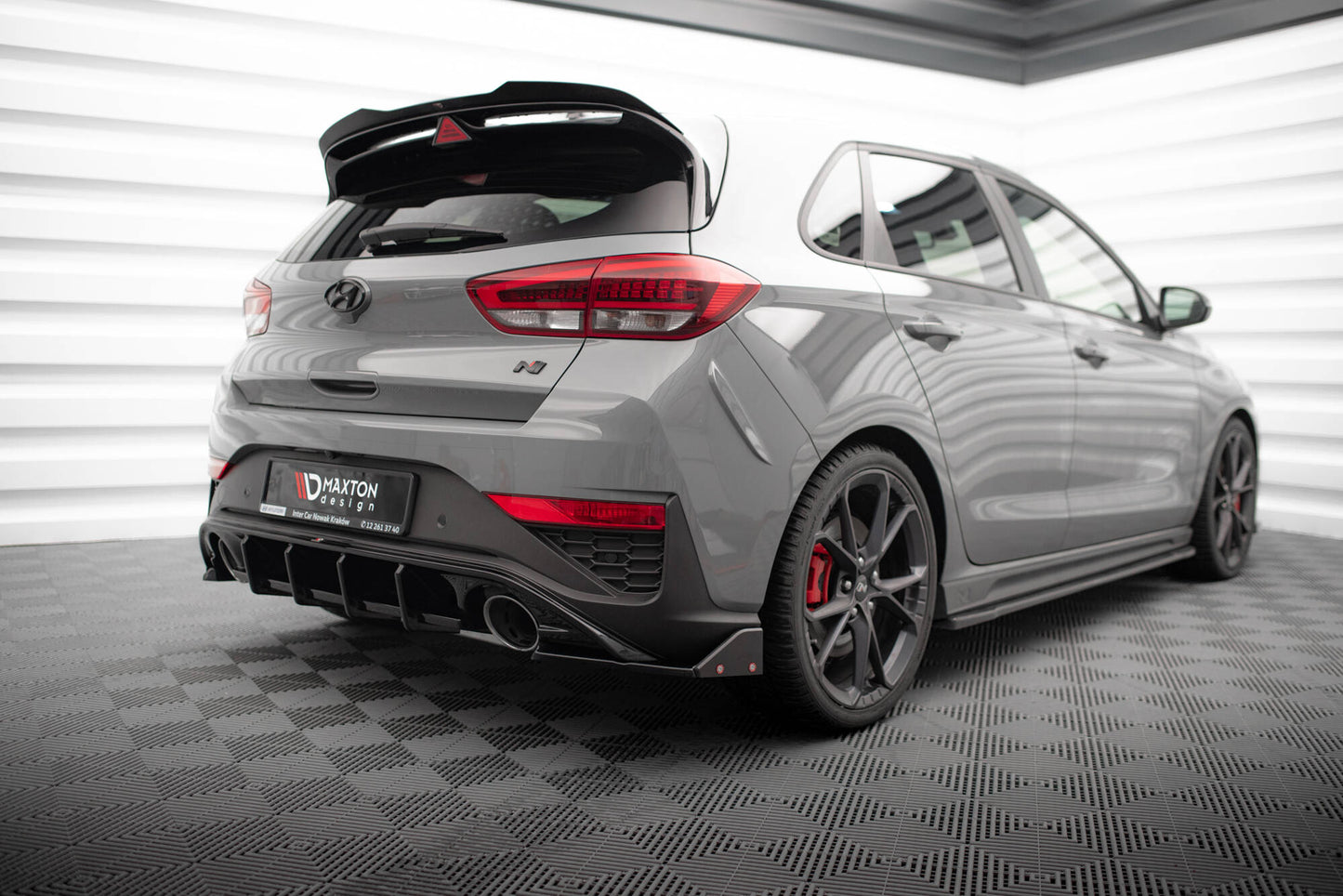 Maxton Heck Ansatz Flaps Diffusor V.4 +Flaps für Hyundai I30 N Hatchback Mk3 Facelift