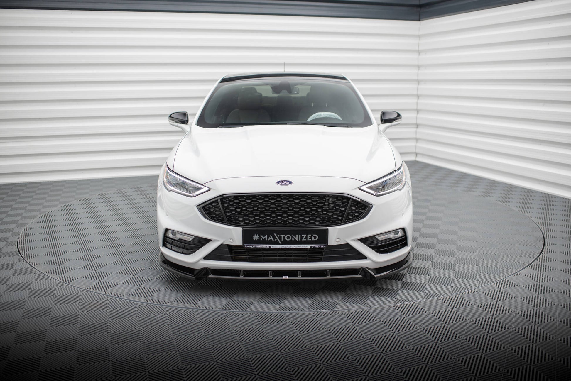 Maxton Front Ansatz für Ford Mondeo Sport Mk5 Facelift / Fusion Sport Mk2 Facelift schwarz Hochglanz