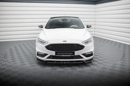 Maxton Front Ansatz für Ford Mondeo Sport Mk5 Facelift / Fusion Sport Mk2 Facelift schwarz Hochglanz