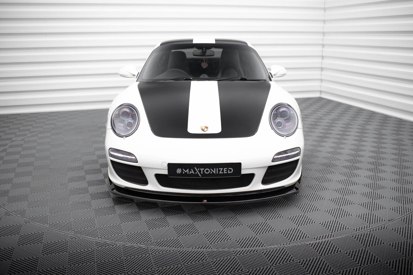 Maxton Front Ansatz V.2 für Porsche 911 Carrera 997 Facelift schwarz Hochglanz