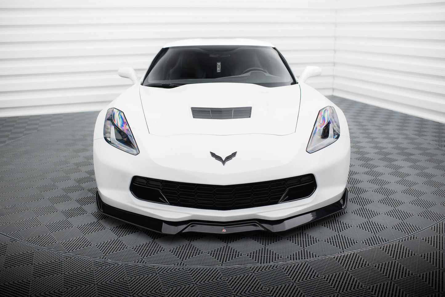 Maxton Front Ansatz V.2 für Chevrolet Corvette C7 schwarz Hochglanz