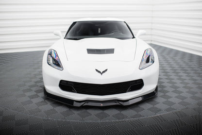 Maxton Front Ansatz V.2 für Chevrolet Corvette C7 schwarz Hochglanz