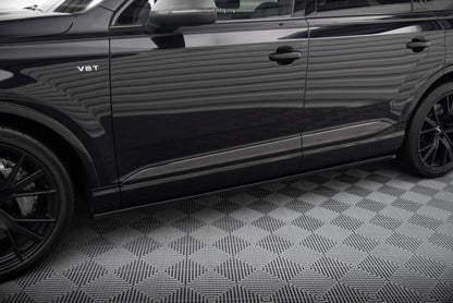 Maxton Seitenschweller Ansatz für V.2 für Audi SQ7 / Q7 S-Line Mk2 schwarz Hochglanz