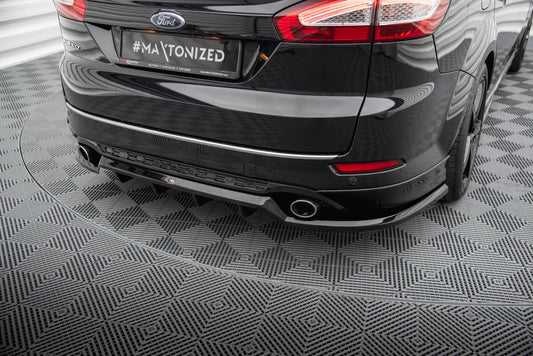 Maxton Mittlerer Diffusor Heck Ansatz DTM Look für Ford Mondeo ST-Line Mk4 Facelift schwarz Hochglanz