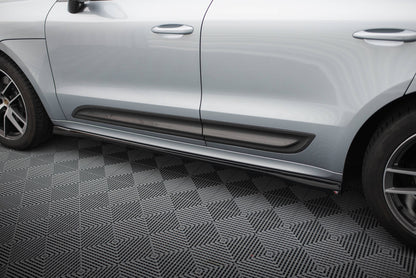 Maxton Seitenschweller Ansatz für Porsche Macan T / GTS Mk1 Facelift 2   schwarz Hochglanz