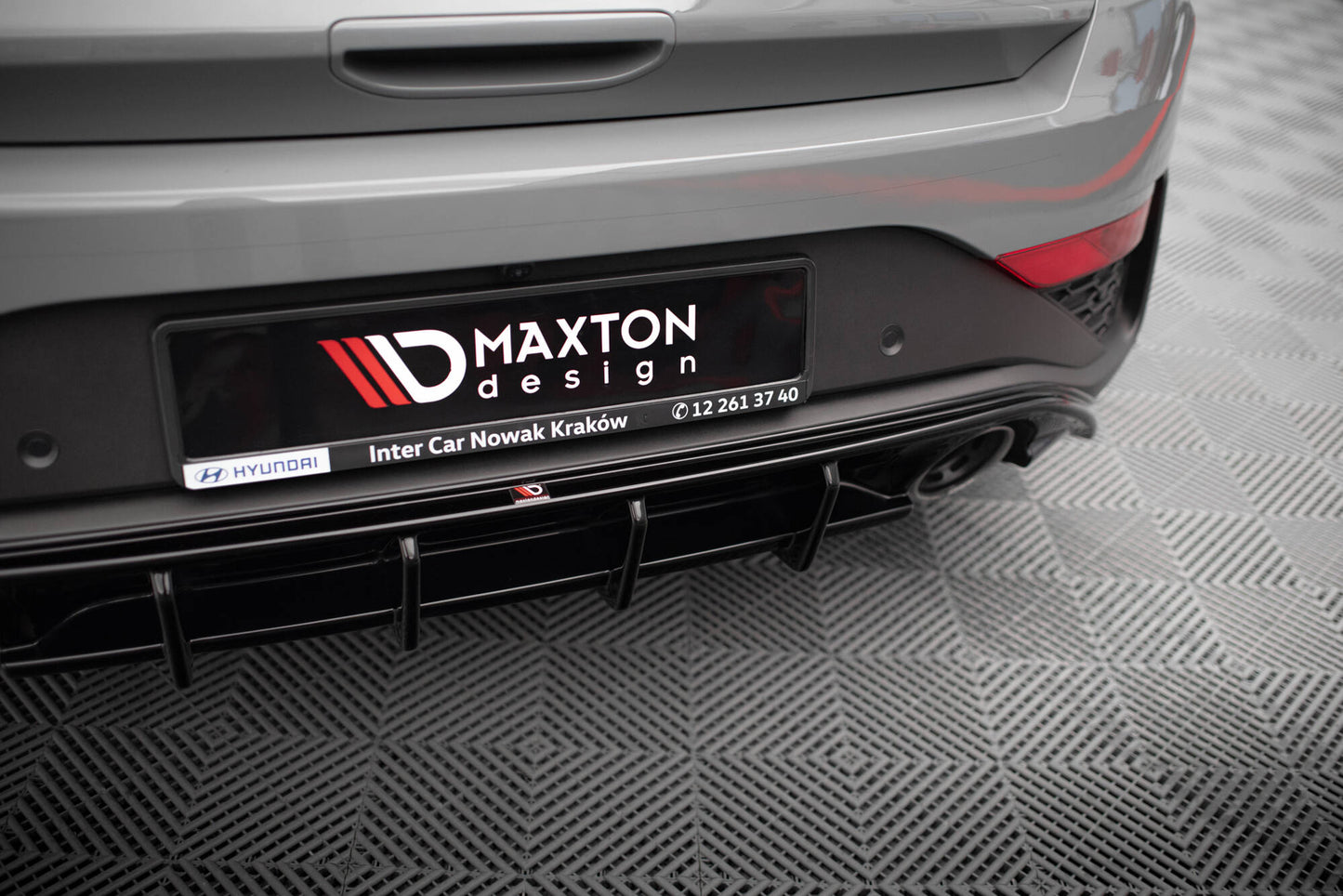 Maxton Diffusor Heck Ansatz für Hyundai I30 N Hatchback Mk3 Facelift schwarz Hochglanz