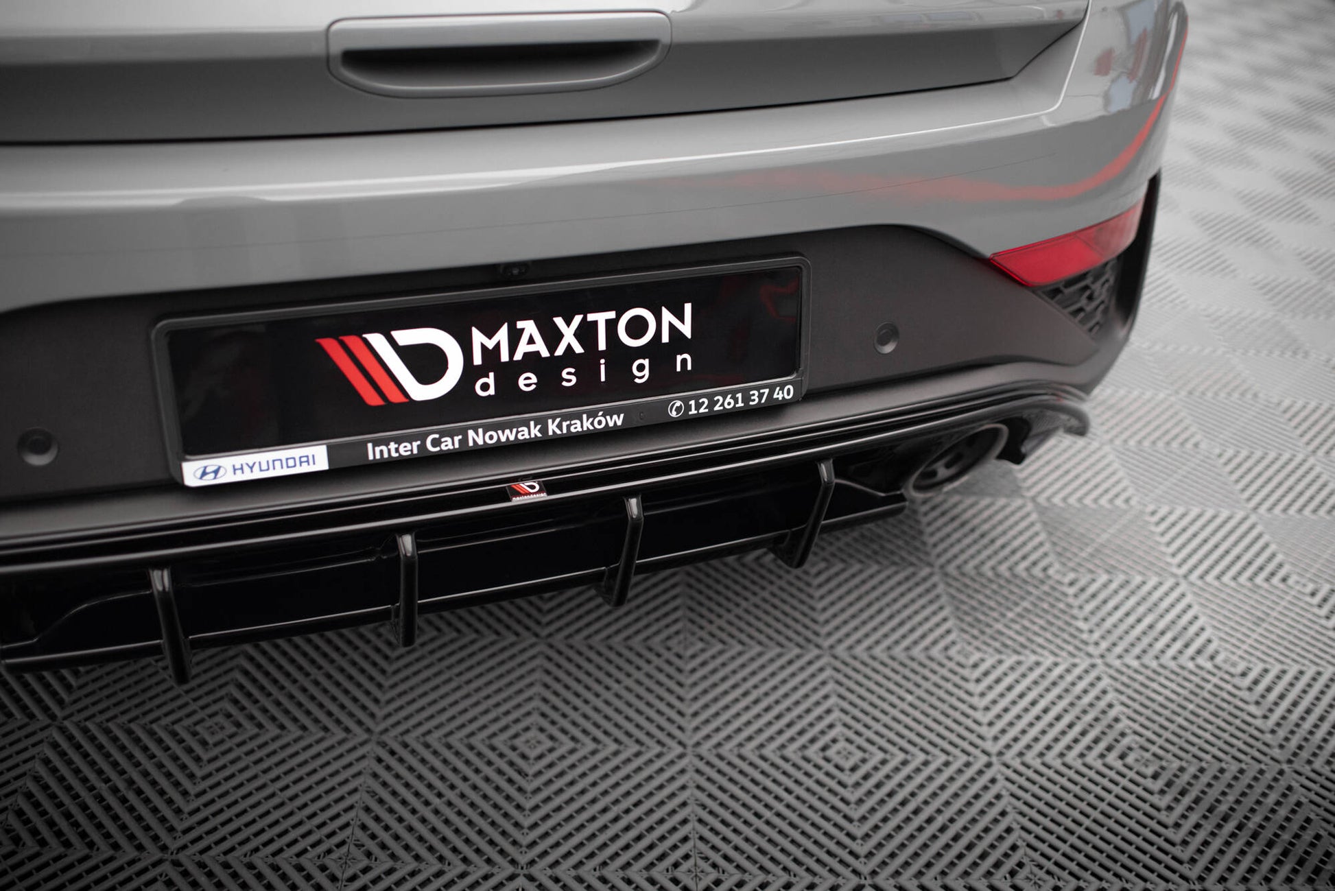 Maxton Diffusor Heck Ansatz für Hyundai I30 N Hatchback Mk3 Facelift schwarz Hochglanz