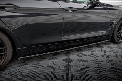 Maxton Seitenschweller Ansatz für BMW 4er Coupe / Gran Coupe / Cabrio F32 / F36 / F33 schwarz Hochglanz