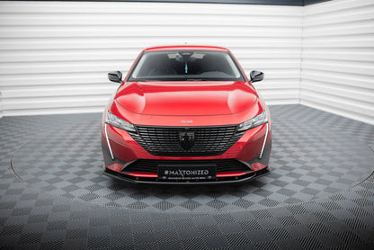 Maxton Front Ansatz V.1 für Peugeot 308 Mk3 schwarz Hochglanz
