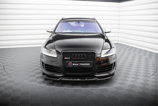 Maxton Front Ansatz V.2 für Audi RS6 Avant C6 schwarz Hochglanz
