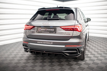 Maxton Spoiler CAP für Audi Q3 S-Line F3 schwarz Hochglanz