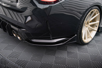 Maxton Heck Ansatz Flaps Diffusor V.4 für BMW M4 G82 schwarz Hochglanz