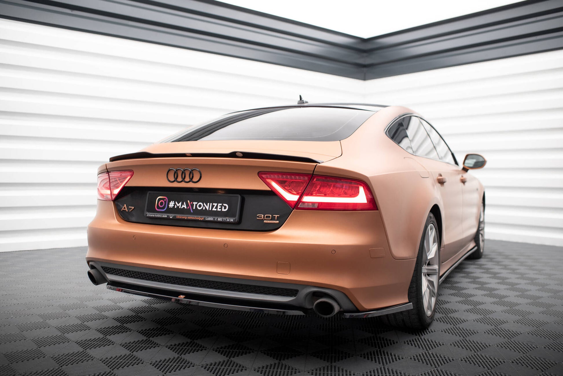 Maxton Spoiler CAP für Audi A7 C7 schwarz Hochglanz