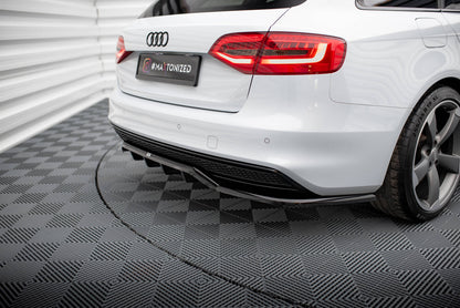 Maxton Mittlerer Diffusor Heck Ansatz DTM Look für Audi A4 Competition B8 Facelift schwarz Hochglanz