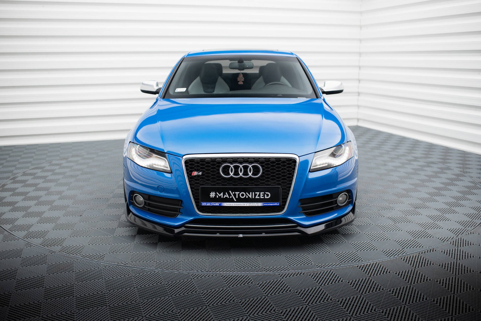 Maxton Front Ansatz V.3 für Audi S4 / A4 S-Line B8 schwarz Hochglanz