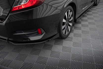 Maxton Street Pro Heck Ansatz Flaps Diffusor +Flaps für Honda Civic Mk10 schwarz Hochglanz