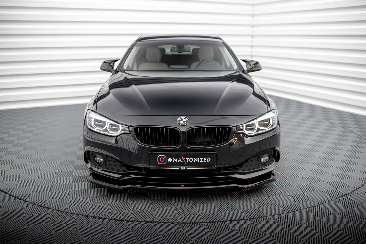 Maxton Front Ansatz V.1 für BMW 4er Coupe / Gran Coupe / Cabrio F32 / F36 / F33 schwarz Hochglanz