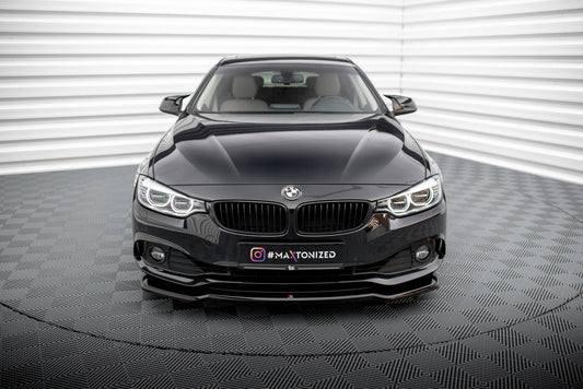 Maxton Front Ansatz V.1 für BMW 4er Coupe / Gran Coupe / Cabrio F32 / F36 / F33 schwarz Hochglanz