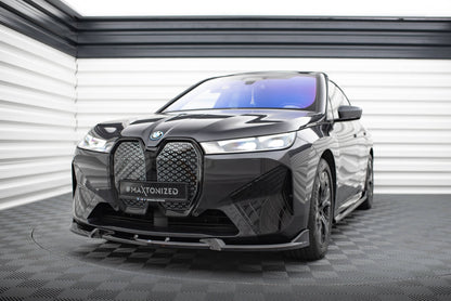 Maxton Front Ansatz V.1 für BMW iX M-Paket i20 schwarz Hochglanz