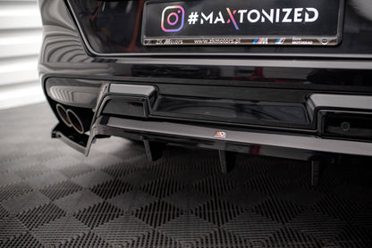 Maxton Mittlerer Diffusor Heck Ansatz DTM Look für BMW X6 M F96 schwarz Hochglanz