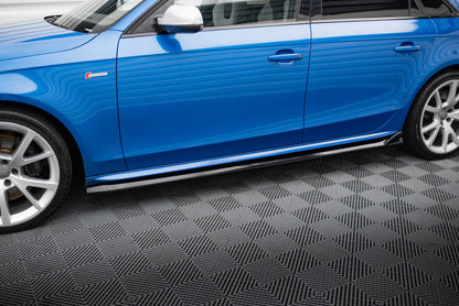 Maxton Seitenschweller Ansatz für V.4 Audi A4 / A4 S-Line / S4 B8  schwarz Hochglanz