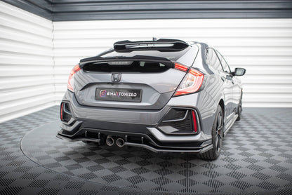 Maxton Mittlerer Diffusor Heck Ansatz DTM Look für Honda Civic Sport Mk 10 Facelift schwarz Hochglanz
