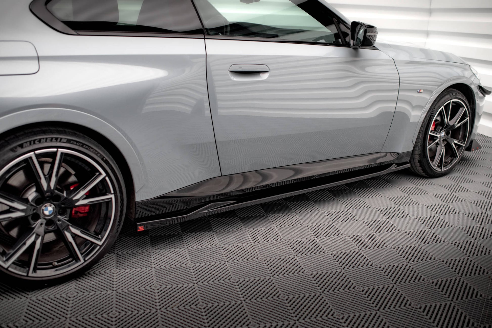 Maxton Seitenschweller Ansatz für V.2 für BMW 2 Coupe M-Paket / M240i G42 schwarz Hochglanz